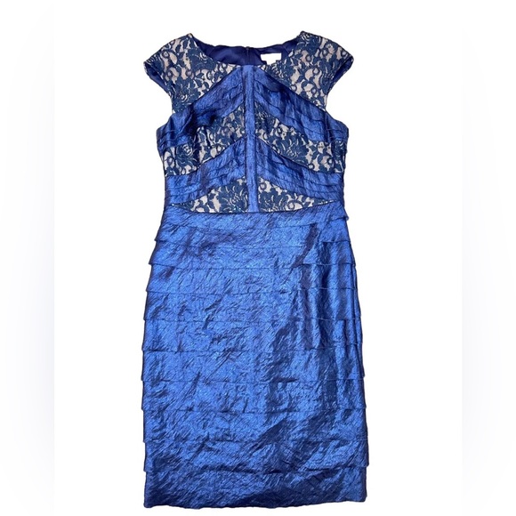 London Times Navy Blue Cocktail Dress Size 10 - Picture 5 of 6